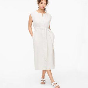 J. Crew Tie Waist Linen Shirtdress - Med